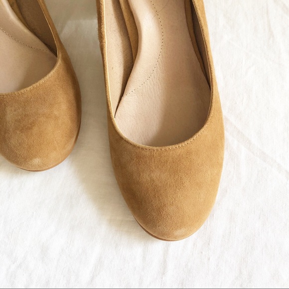 Camel suede block heel pumps Lands End - Picture 6 of 8